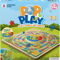 Spartan Kids Pop & Play 2 in 1 Game Board, Ludo & Snakes and Ladders, Ages 3+, Multicolour, Press to Shuffle Dice Mechanism, 2-4 Players