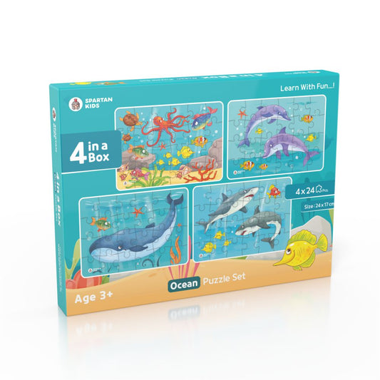 Ocean Jigsaw Puzzle for Kids (4 in a Box) 96 Puzzle Pcs