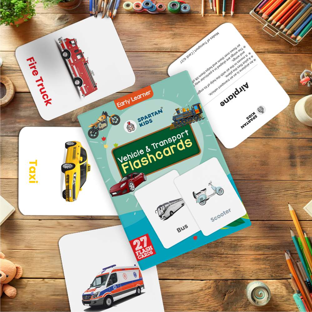 Vibrant Vehicle Flash Cards | 27 Early Learning for Kids