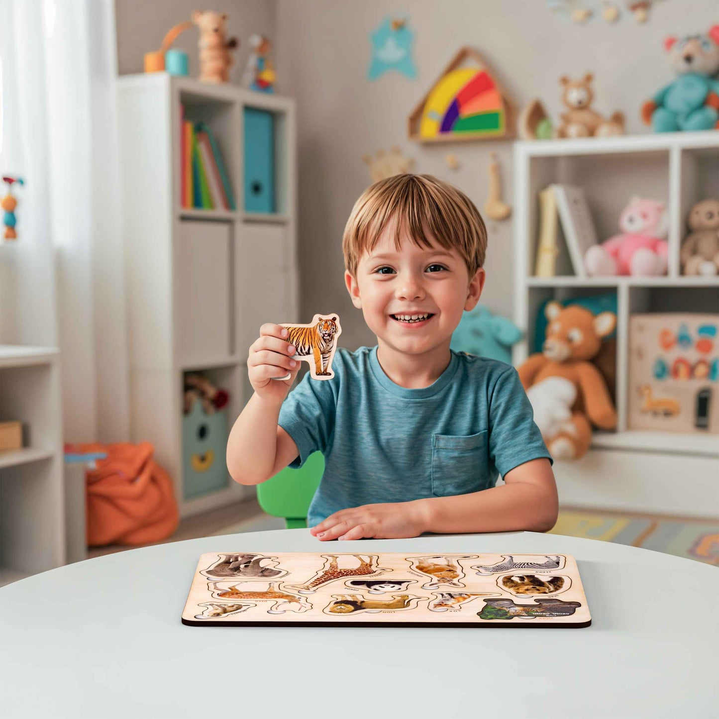 Wooden Educational Puzzle Collection for Kids 3+ (Set of 12)