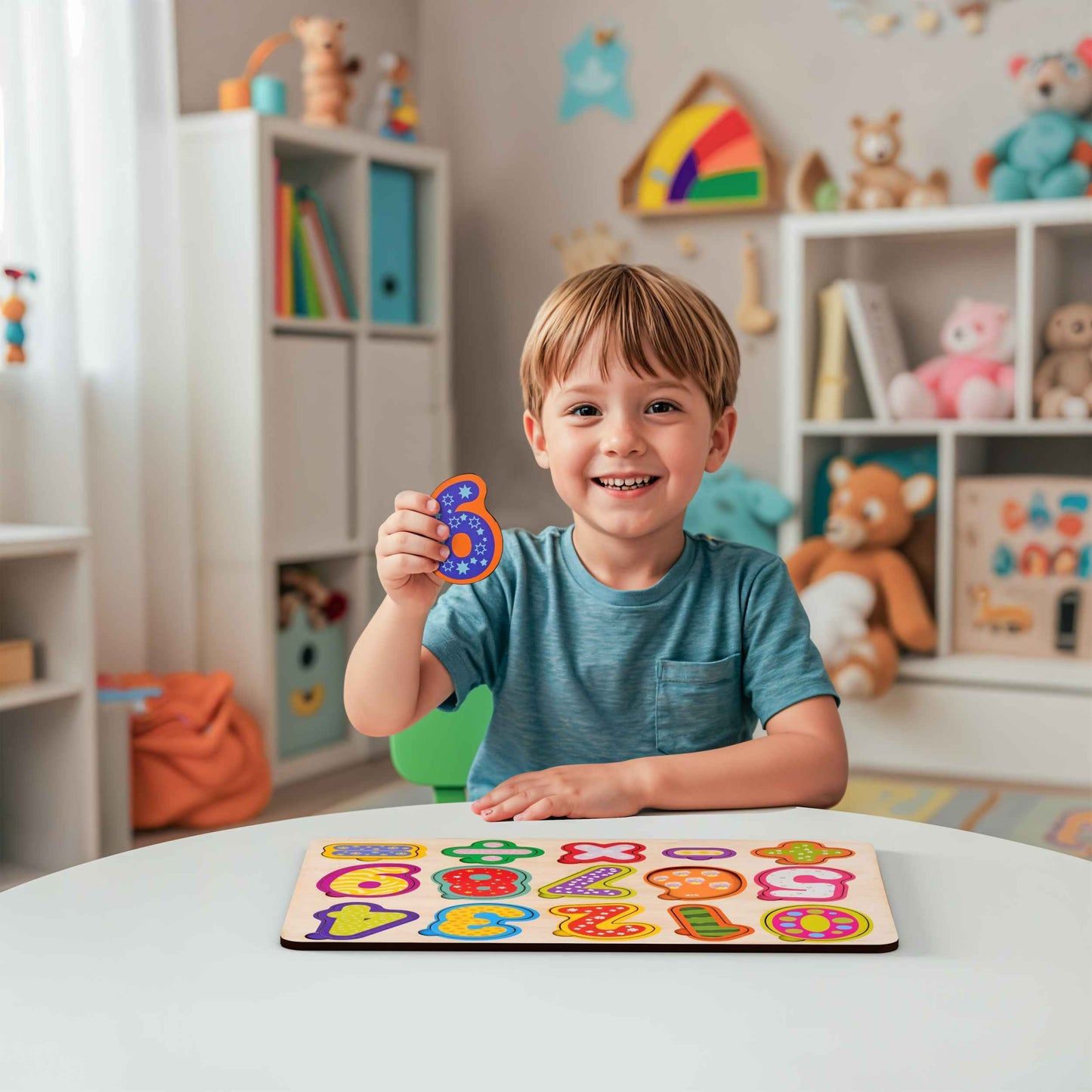 Wooden Educational Puzzle Set for Kids 3+ (Set of 6)