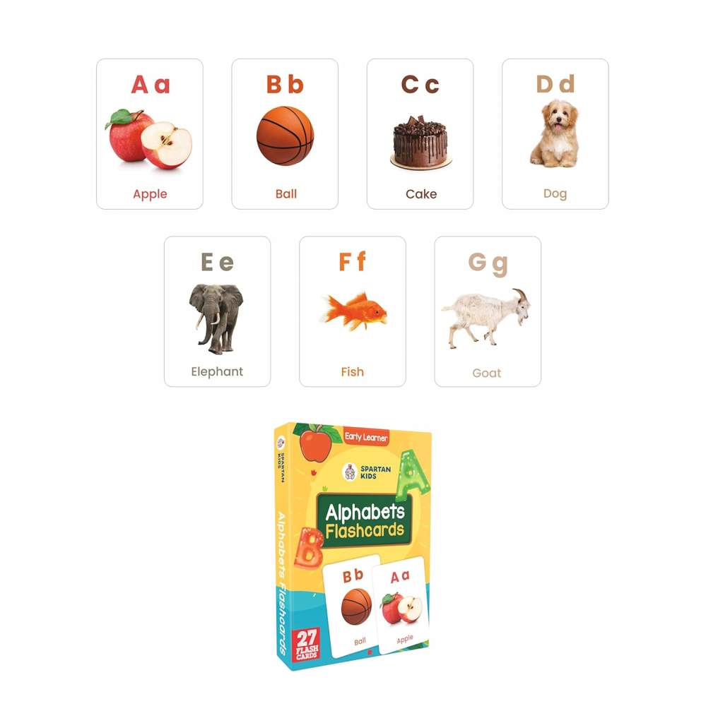 Early Learning Flash Cards with Alphabets, Numbers, Animals (Set of 7)