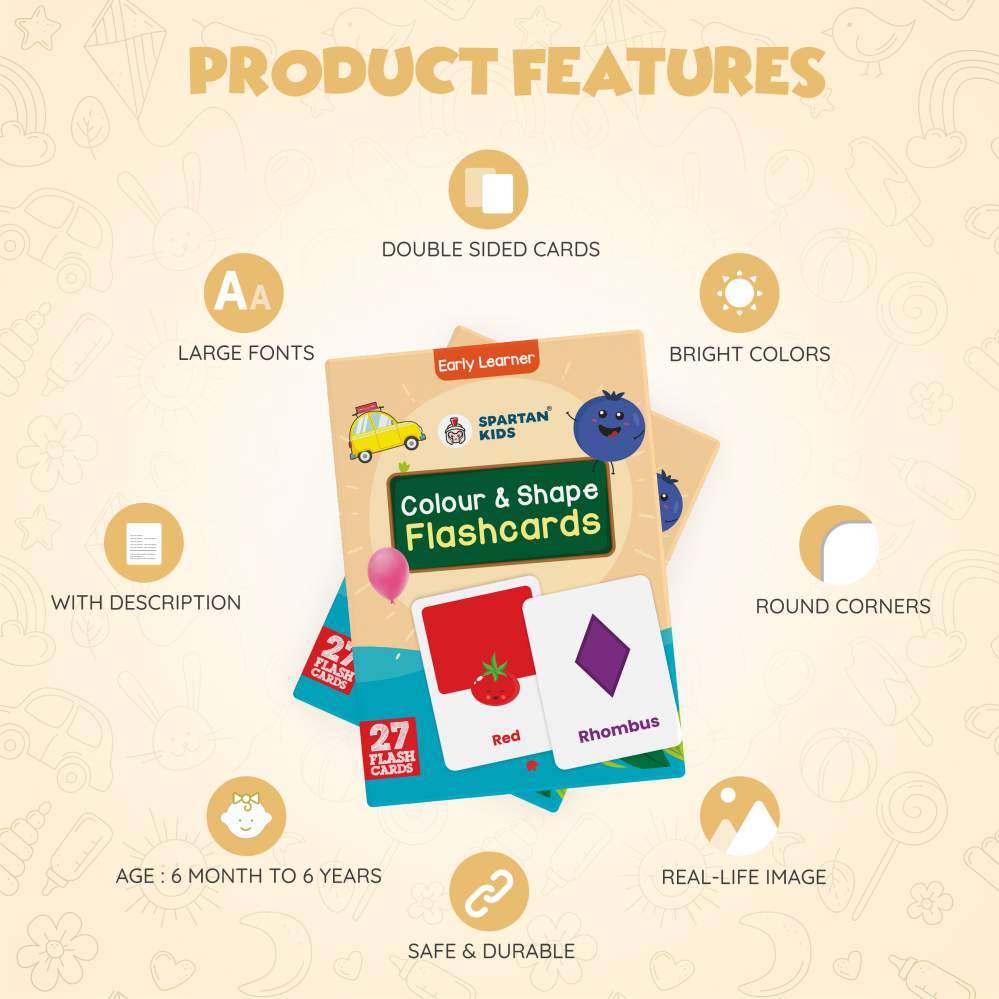 Colours & Shapes Flash Cards | 27 Early Learning for Kids