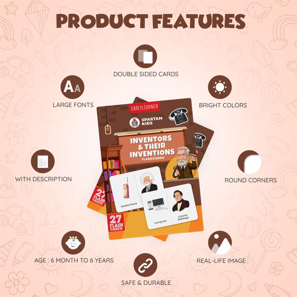 Inventors & Their Inventions Flash Cards | 27 Early Learning Flash Cards for Kids