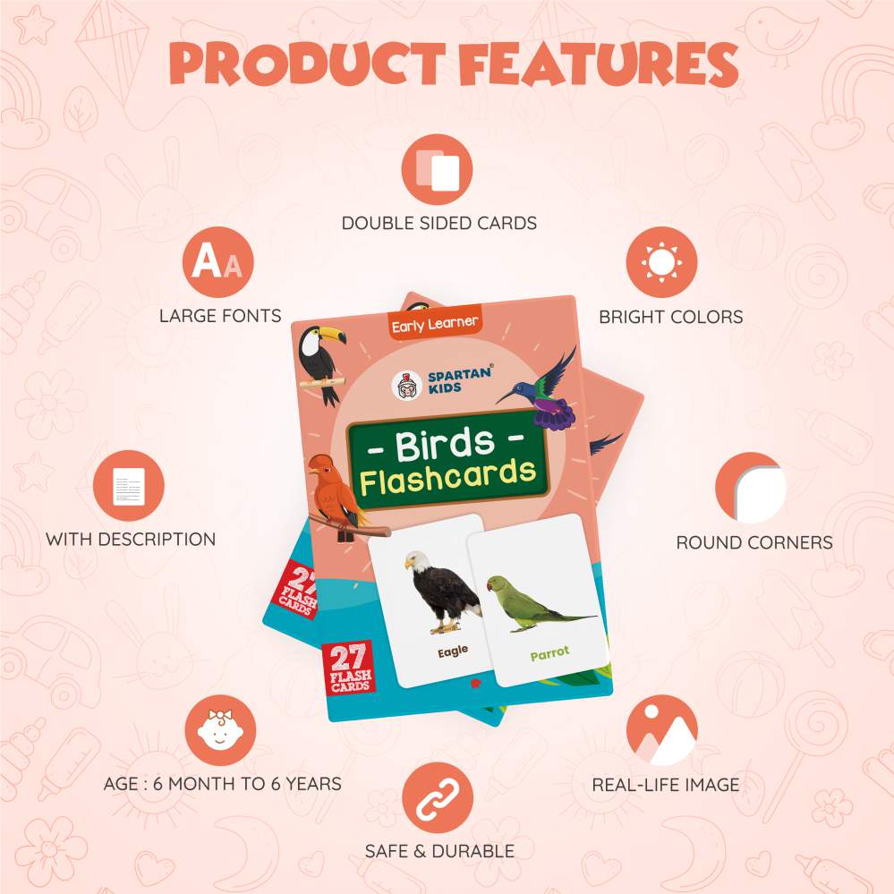 Birds Flash Cards | 27 Early Learning Flash Cards for Kids