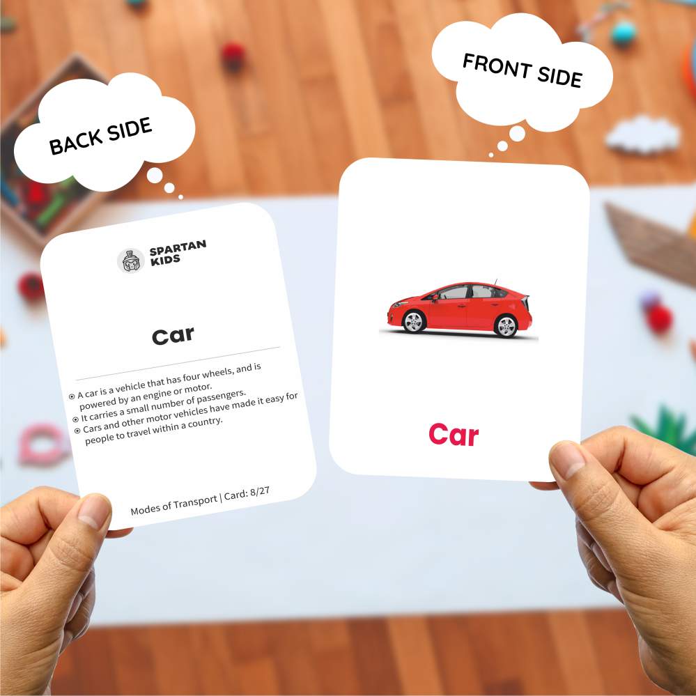 Vibrant Vehicle Flash Cards | 27 Early Learning for Kids