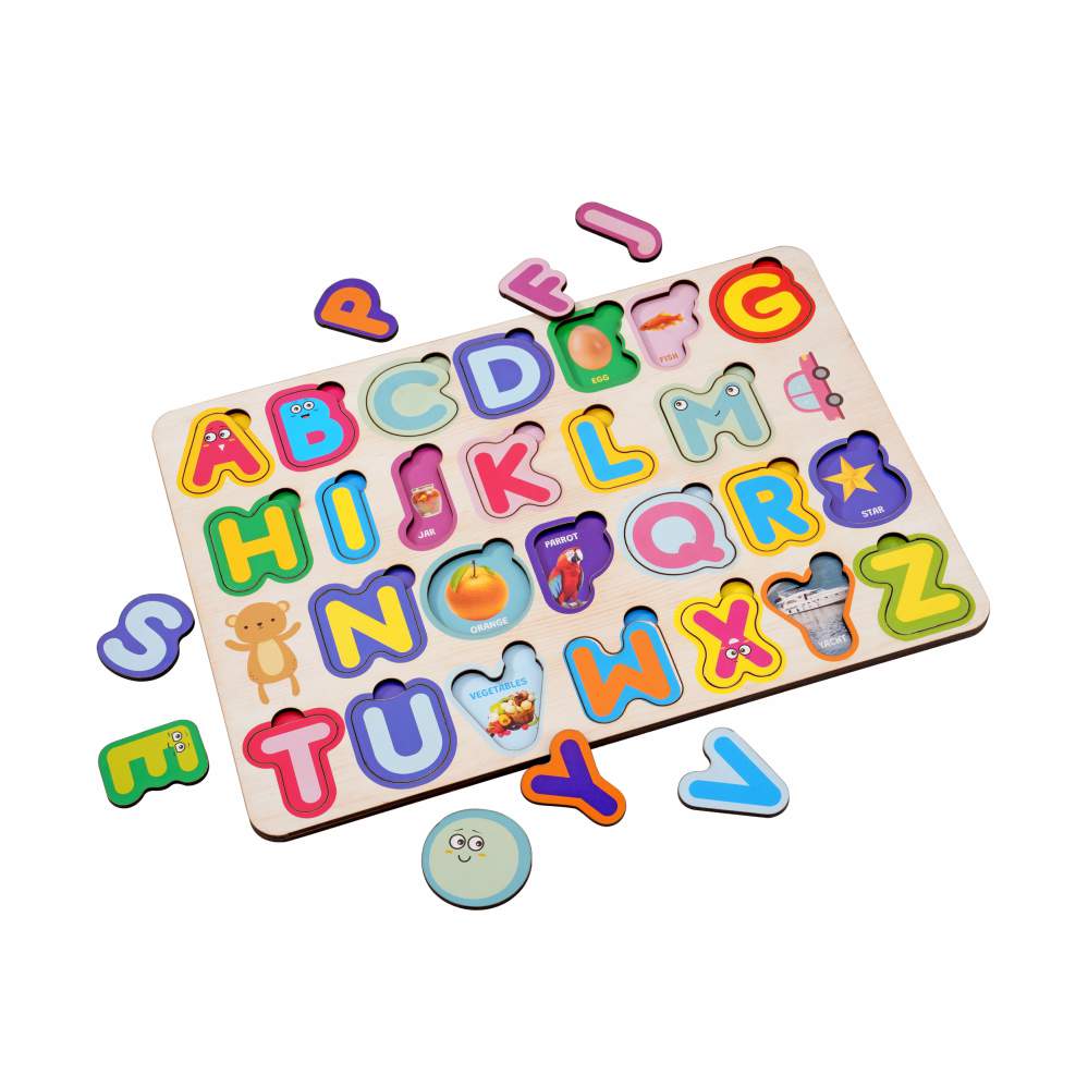 Wooden Numbers & Alphabets 3D Puzzle Set for Kids 2+ (Set of 2)