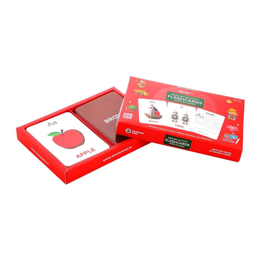 Activity Flash Cards for Kids 4+ with Wipe-Clean Marker (108 Cards)