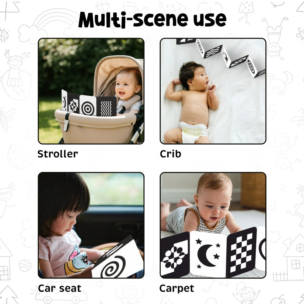 Tummy Time Flashcards for Babies & Infants | High Contrast Black & White