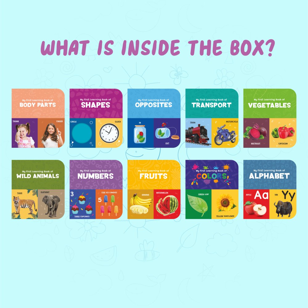 Board Book Set of 10 for Toddlers Ages 1-5 | Educational Gift