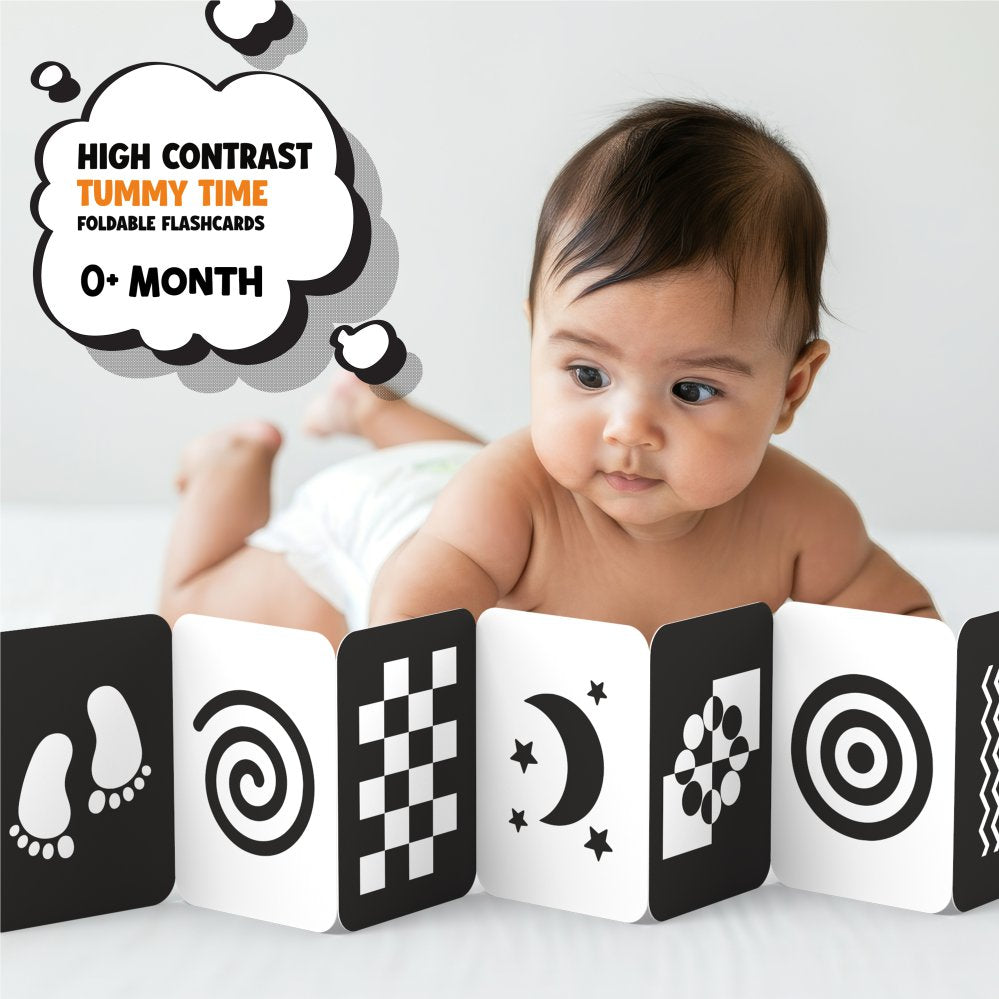 Tummy Time Flashcards for Babies & Infants | High Contrast Black & White