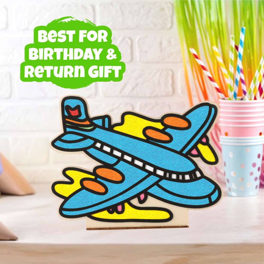 Spartan Kids® Wooden Airplane Pen Stand - DIY Super Clay Art Kit