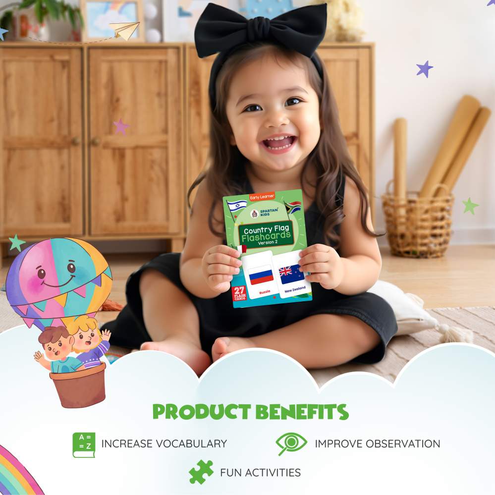 Country Flash Cards | 27 Early Learning Flash Cards for Kids (V2)