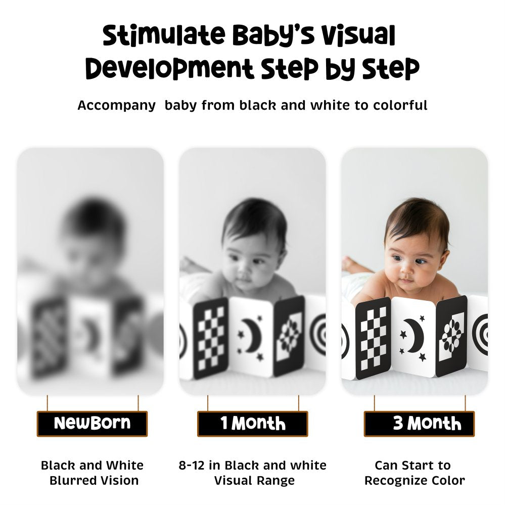 Tummy Time Flashcards for Babies & Infants | High Contrast Black & White
