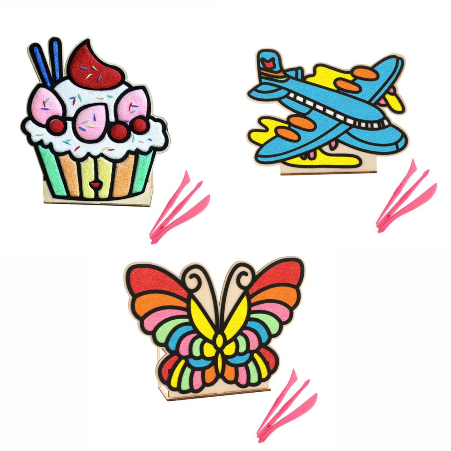Super Clay Pen Stand Set: Muffin, Airplane, Butterfly Craft