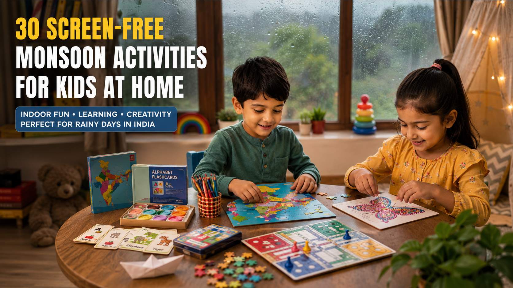 Monsoon Activities for Kids at Home: 30 Screen-Free Ideas for Rainy Days in India