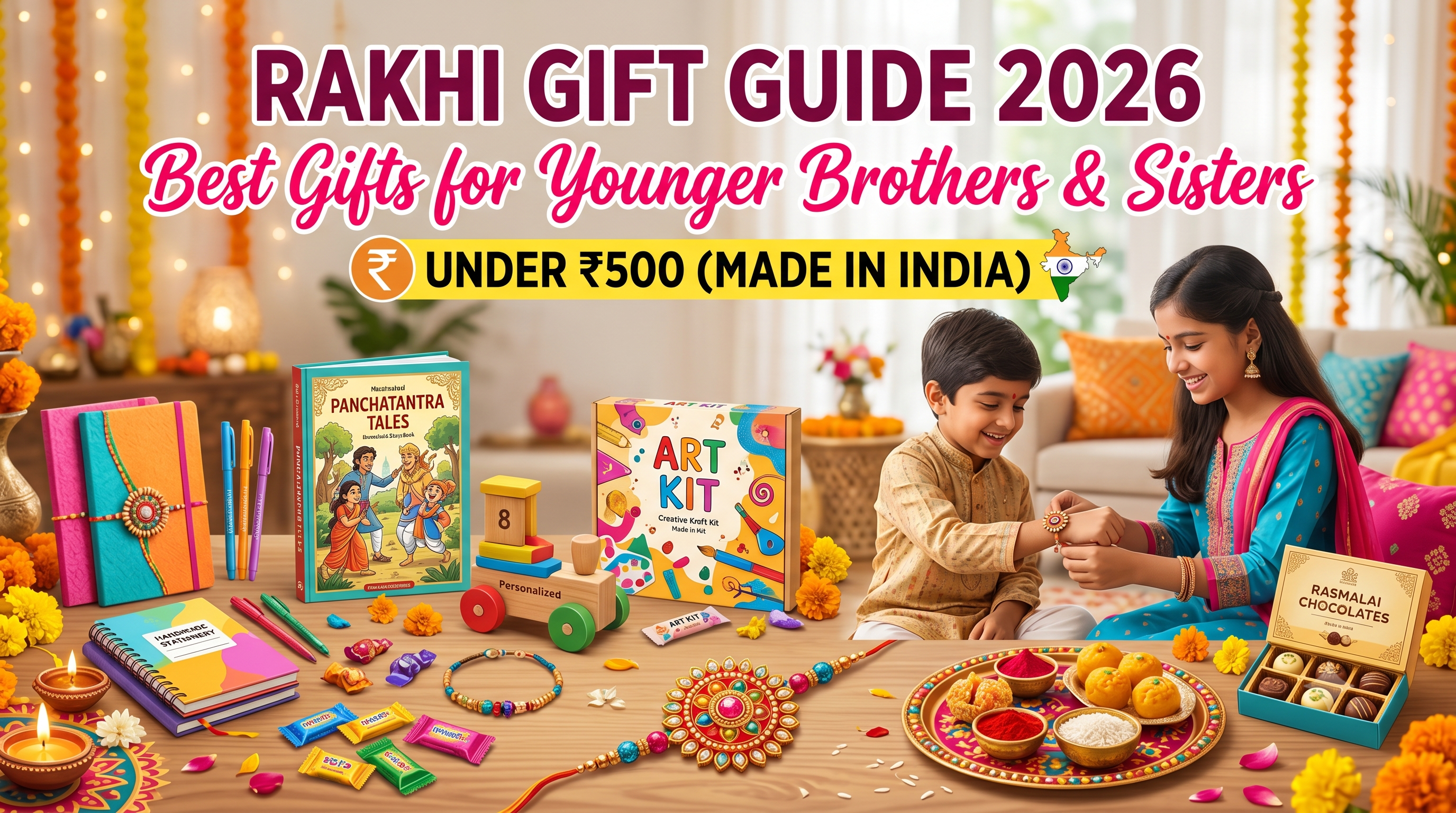 Rakhi Gift Guide 2026: Best Gifts for Younger Brothers & Sisters Under ₹500 (Made in India)