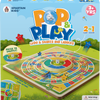 Spartan Kids Pop & Play 2 in 1 Game Board, Ludo & Snakes and Ladders, Ages 3+, Multicolour, Press to Shuffle Dice Mechanism, 2-4 Players