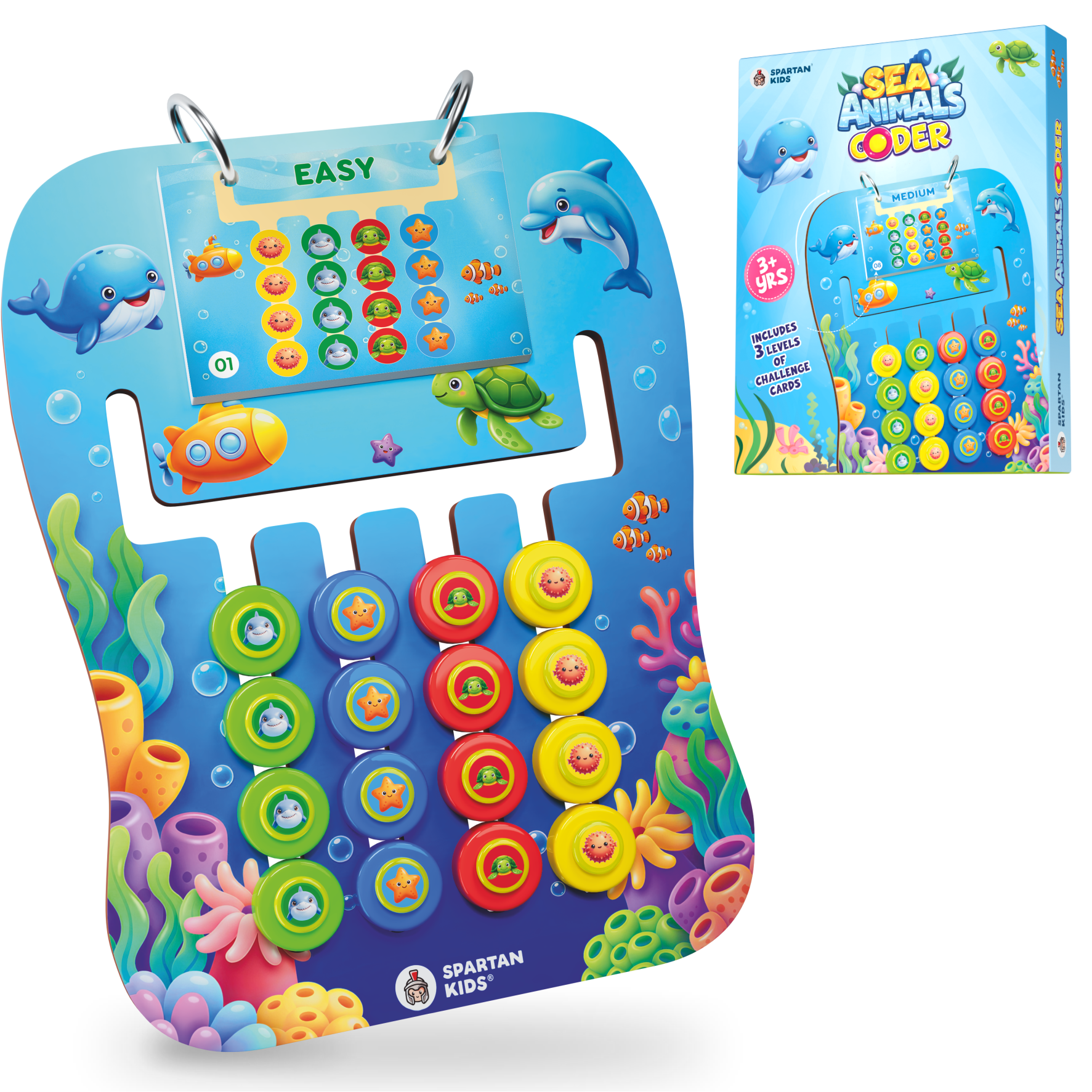 Sea Animals Coder — Educational Ocean Pattern Matching Game for Kids Ages 3+ | STEM Toy | Screen-Free Logic Puzzle | Spartan Kids