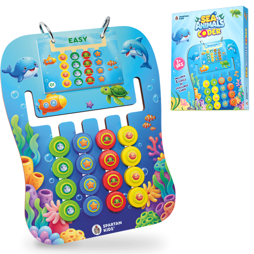 Sea Animals Coder — Educational Ocean Pattern Matching Game for Kids Ages 3+ | STEM Toy | Screen-Free Logic Puzzle | Spartan Kids