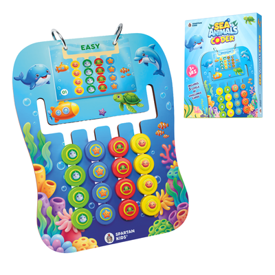 Sea Animals Coder — Educational Ocean Pattern Matching Game for Kids Ages 3+ | STEM Toy | Screen-Free Logic Puzzle | Spartan Kids
