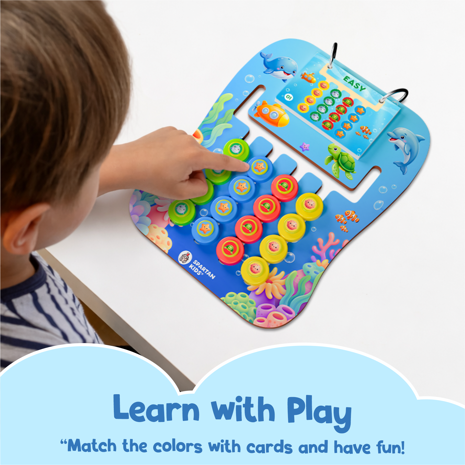 Sea Animals Coder — Educational Ocean Pattern Matching Game for Kids Ages 3+ | STEM Toy | Screen-Free Logic Puzzle | Spartan Kids