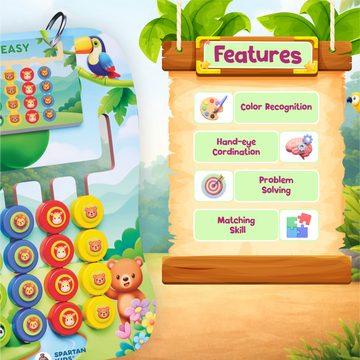 Animals Safari Coder — Educational Jungle Pattern Matching Game for Kids Ages 3+ | STEM Toy | Screen-Free Logic Puzzle | Spartan Kids