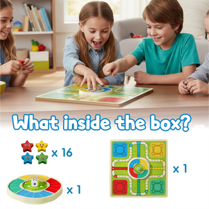 Spartan Kids Pop & Play 2 in 1 Game Board, Ludo & Snakes and Ladders, Ages 3+, Multicolour, Press to Shuffle Dice Mechanism, 2-4 Players