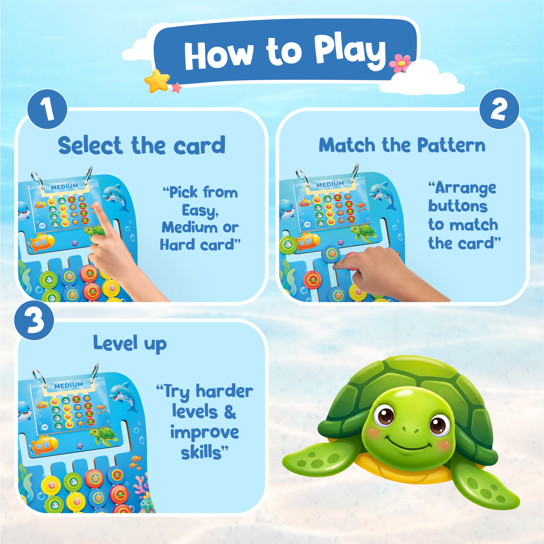 Sea Animals Coder — Educational Ocean Pattern Matching Game for Kids Ages 3+ | STEM Toy | Screen-Free Logic Puzzle | Spartan Kids