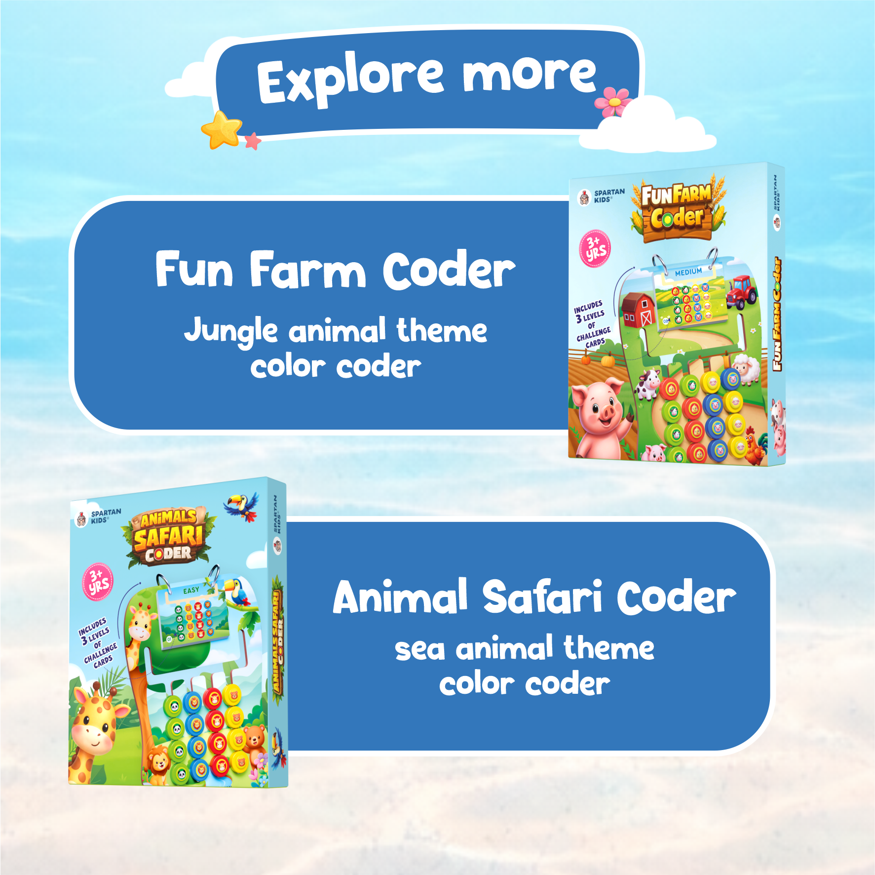 Sea Animals Coder — Educational Ocean Pattern Matching Game for Kids Ages 3+ | STEM Toy | Screen-Free Logic Puzzle | Spartan Kids