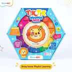 Spartan Kids TIK TIK Wooden Learning Clock for Kids 3+ Years | Educational Toy for Time, Numbers, Shapes & Colours | Fine Motor Skills Learning Toy with Activity Book