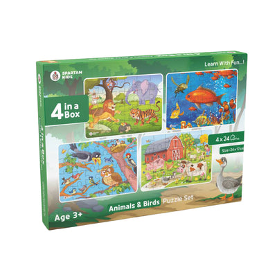 Animals & Birds Jigsaw Puzzle for Kids (4 in a Box) 96 Puzzle Pcs