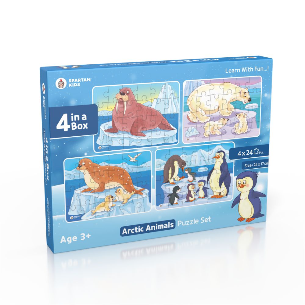 Arctic Animals Jigsaw Puzzle for Kids (Set of 4) 96 Puzzle Pcs