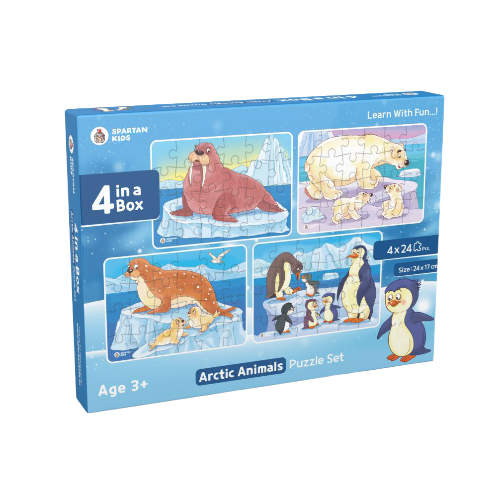 Arctic Animals Jigsaw Puzzle for Kids (4 in a Box) 96 Puzzle Pcs
