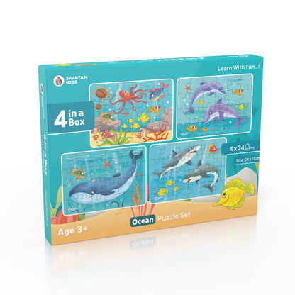 Ocean Jigsaw Puzzle for Kids (Set of 4) 96 Puzzle Pcs