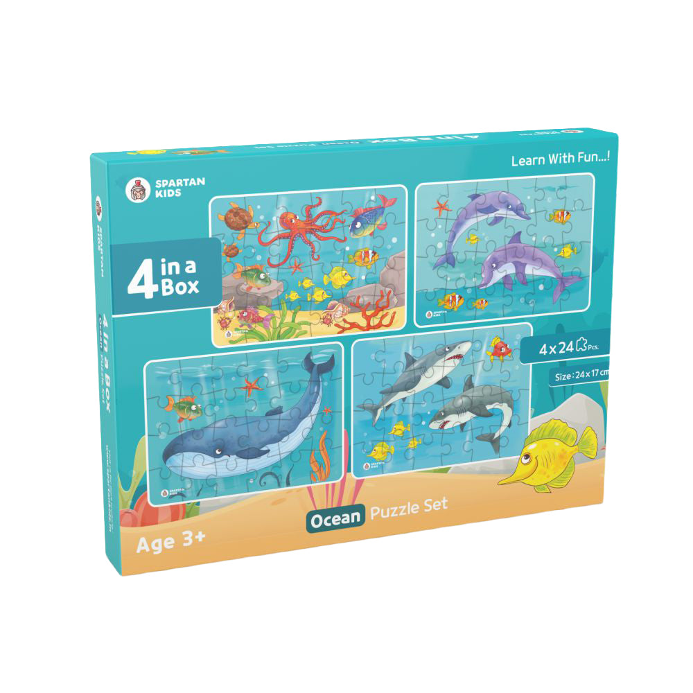 Ocean Jigsaw Puzzle for Kids (4 in a Box) 96 Puzzle Pcs