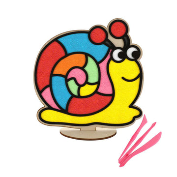🎁 Spartan Kids® DIY Foam Clay Art Kit: Wooden Snail Board with Stand