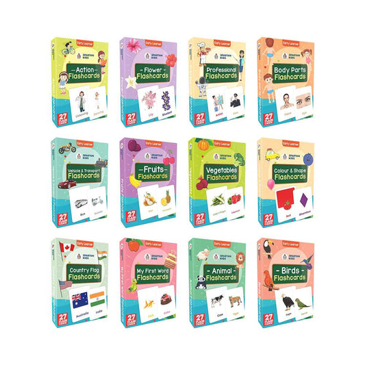 Spartan Kids Early Learning (Set of 12) Flash Cards for Kids