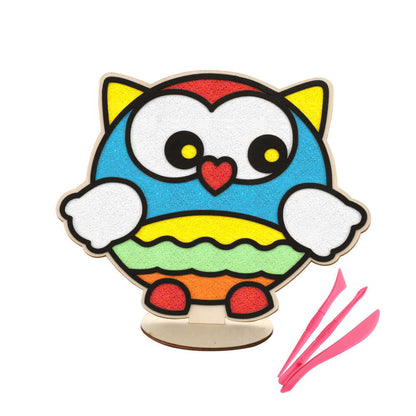 Spartan Kids® DIY Foam Clay Art Kit: Wooden Owl Board with Stand