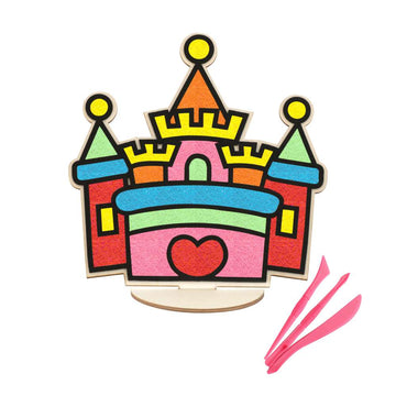 🎁 Spartan Kids® DIY Foam Clay Art Kit: Wooden Castle Board with Stand
