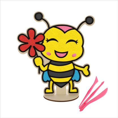 Spartan Kids® DIY Foam Clay Art Kit: Wooden Honey Bee Board