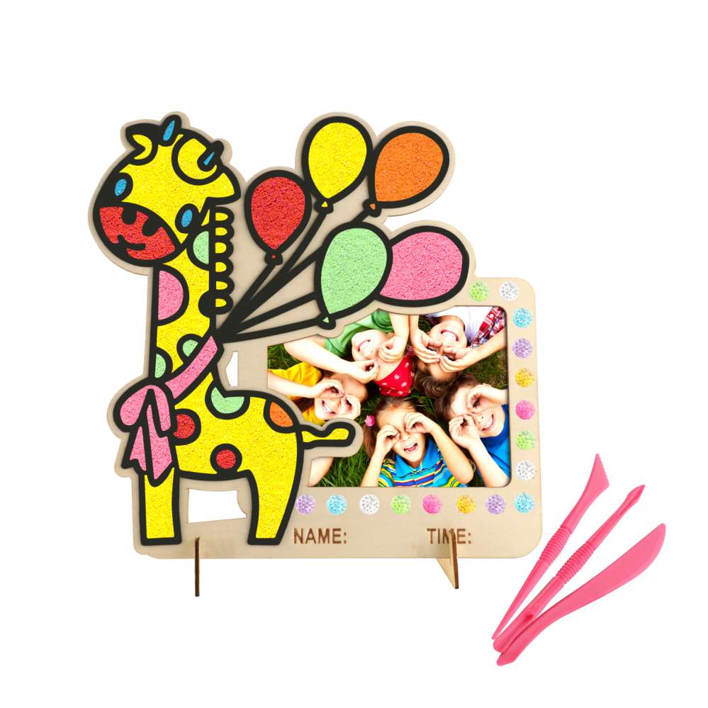 Spartan Kids® Wooden Foam Clay Art Photo Frame - Giraffe Design