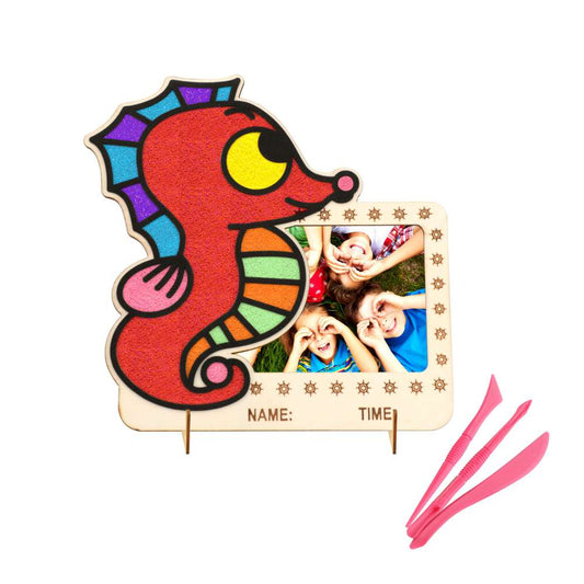 Spartan Kids® Wooden Foam Clay Art Photo Frame - Sea Horse Design