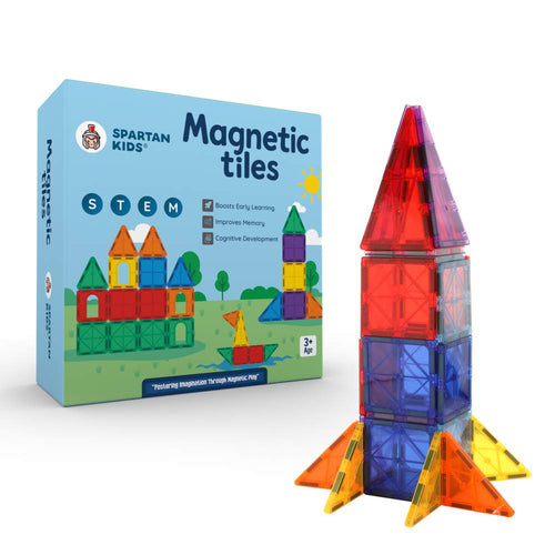 16-Piece Magnetic Building Tiles for Kids & Toddlers Ages 3-8