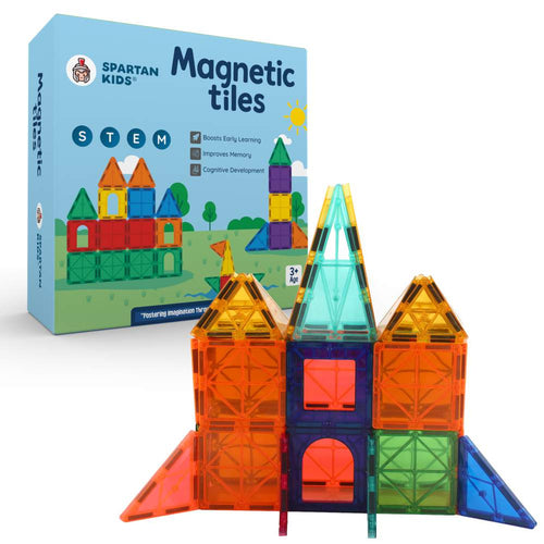 50-Piece Magnetic Building Tiles for Kids & Toddlers Ages 3-8