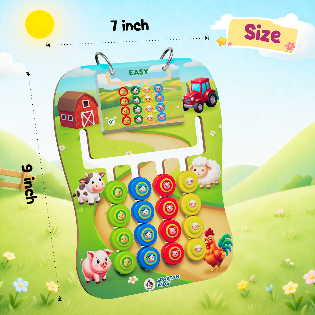 Fun Farm Coder — Educational Pattern Matching Game for Kids Ages 3+ | STEM Toy | Screen-Free Logic Puzzle | Spartan Kids