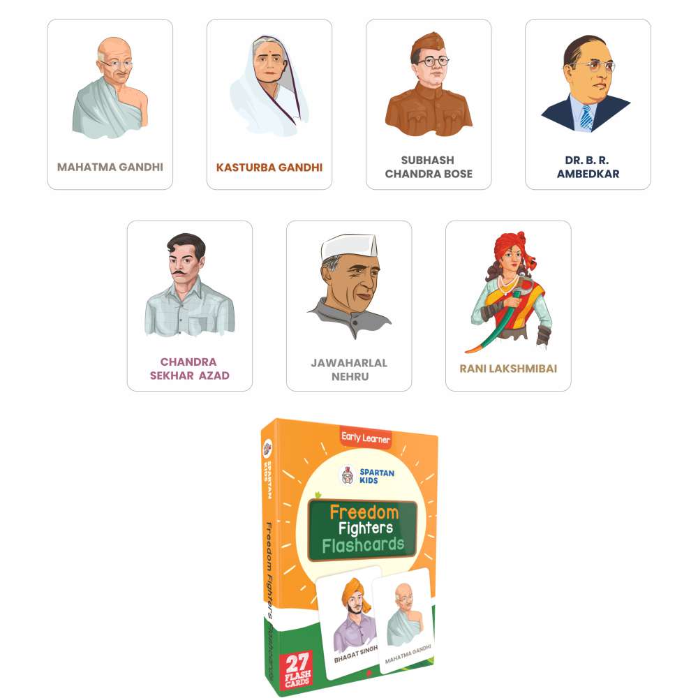 Freedom Fighter Flash Cards | 27 Early Learning Flash Cards for Kids