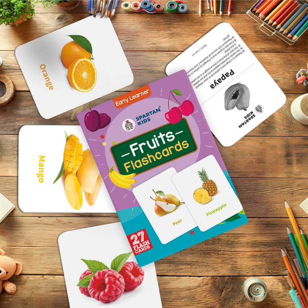 Fruits Flashcards for Kids – 27 Fruit Picture Cards | Montessori (Ages 2-5)