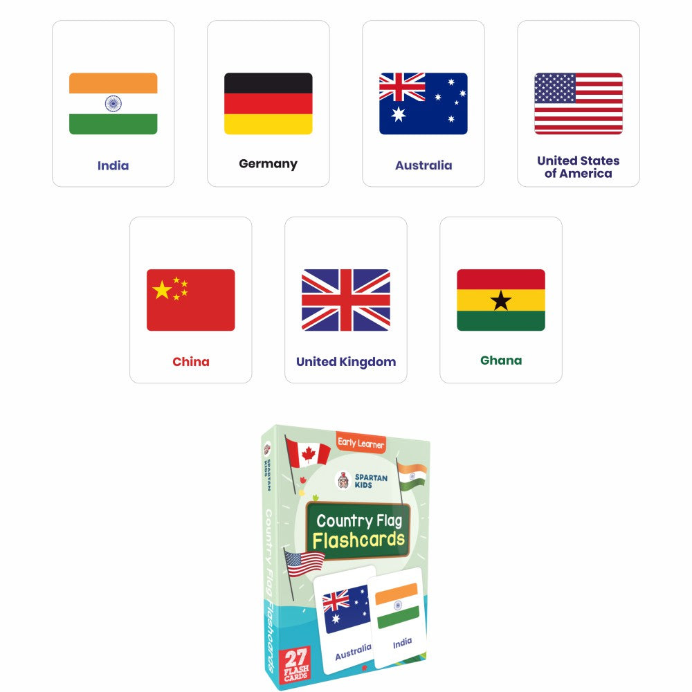 Country Flag Flash Cards | 27 Early Learning Flash Cards for Kids