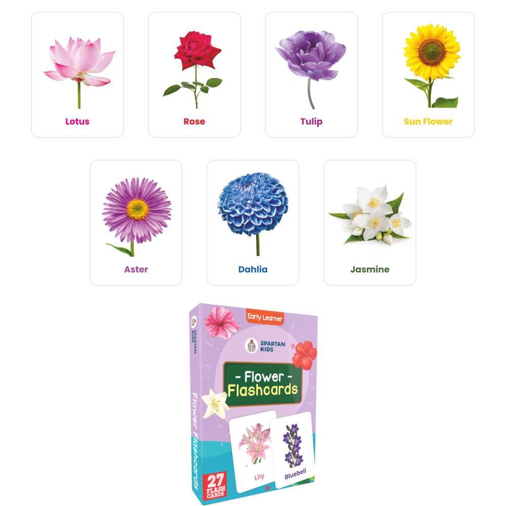 Flowers Flash Cards | 27 Early Learning Flash Cards for Kids